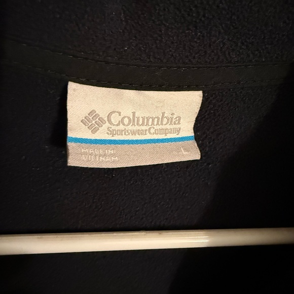 Columbia Black Fleece Jacket Full Zip Mens L Outdoor Hiking Casual - Picture 4 of 7